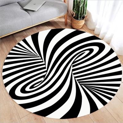 Covorașe Iluzie Optică Vortex 3D Covorașe Zonă Capcană Covorașe Rotunde Anti-Alunecare Covoare Zonă pentru Sufragerie Covor Capcană Vortex Pluș Scurt