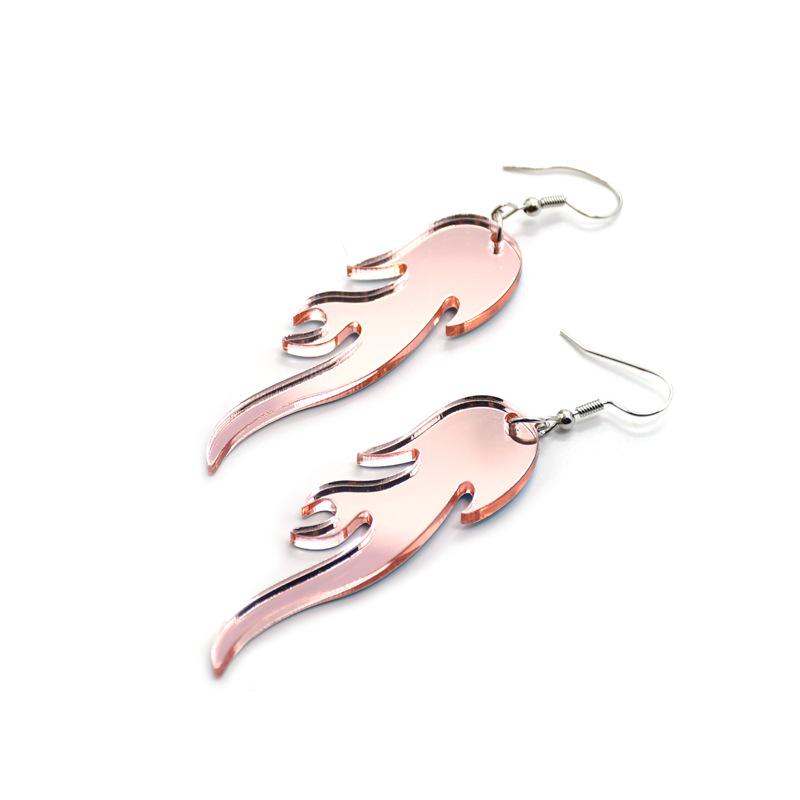 Acrylic Gold Flame Multi-color Dangle Earrings for Women