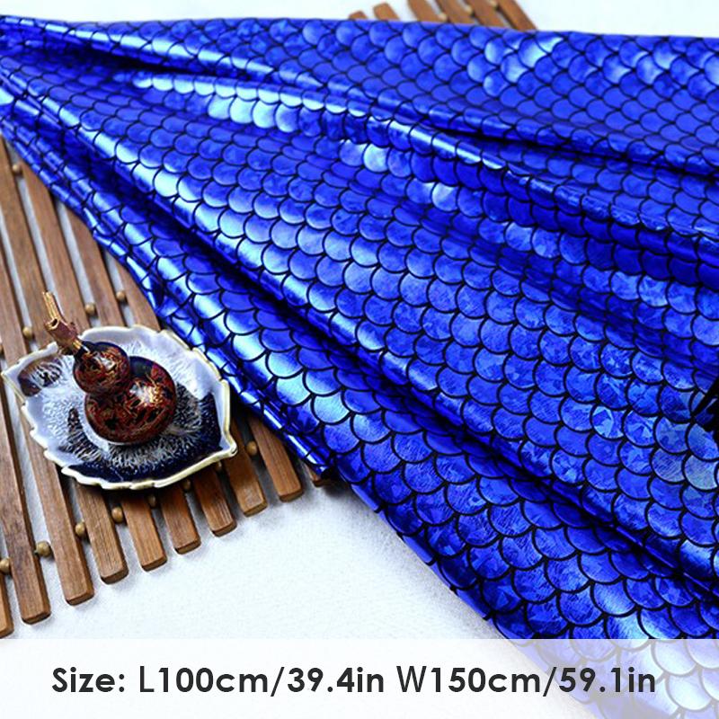 1/2/3M Laser Fish Scale Bronzing Fabric Spandex 4 Ways Stretch Fabric For Diy Sewing Dancer Swimwear Stage Performance Clothes