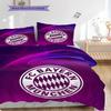 FC Bayern München Muster Bettwäsche Steppdecke Set Bettbezug Kissenbezug Heimdekoration Geburtstagsgeschenk (1 Bettbezug + 2 Kissenbezüge, ohne Füllung)