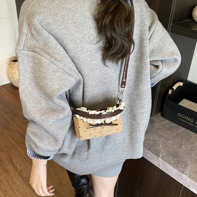Mini mobile phone bag new fashion trend temperament shoulder bag niche design drum bag