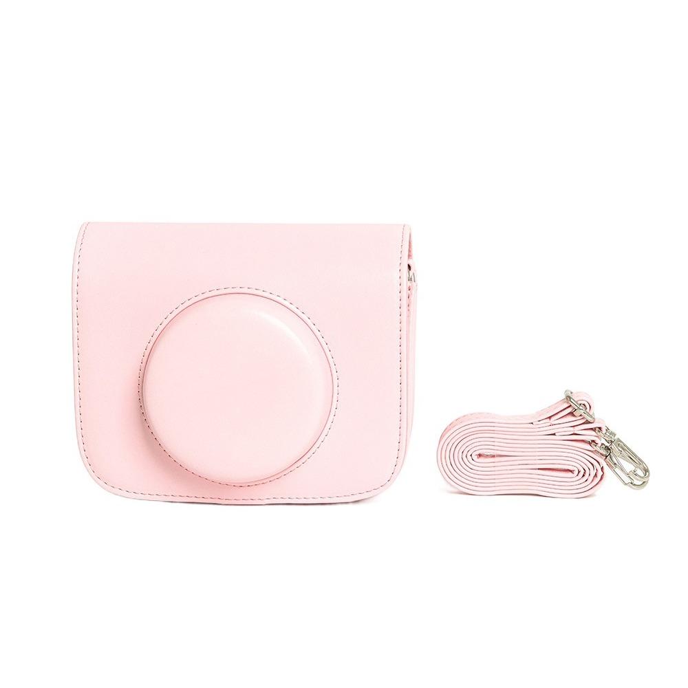 PU Leather Instant Camera Case Anti Scratch with Shoulder Strap Storage Bag Shockproof Portable Protective Cover for Popoto