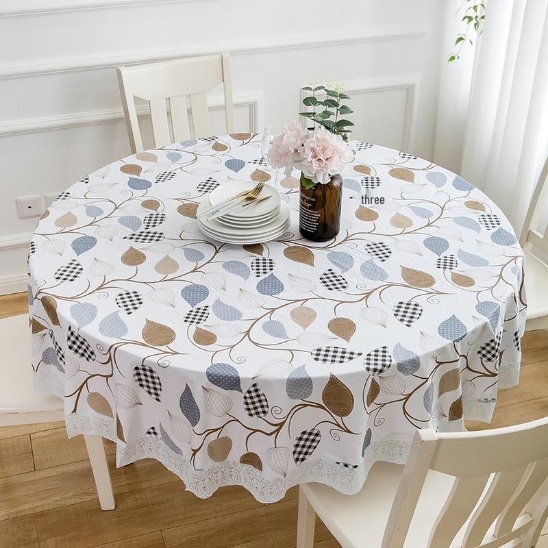 High-Grade Waterproof, Oil-Proof, Non-Slip, Thick Round Tablecloth for Home and Restaurant Use