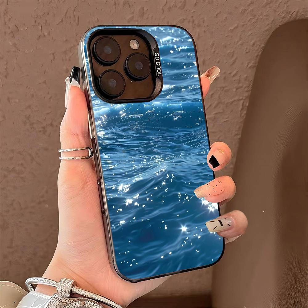 Waves phone case for iPhone 17 17Air 16 15 14 13 12 11 Pro Max Plus Colorful Silver