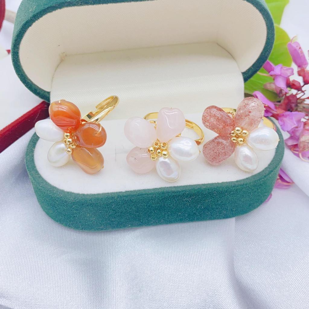 Baroque Pearl Five-Petal Flower Earrings - S925 Silver, Original Retro Design, Versatile Celebrity Style