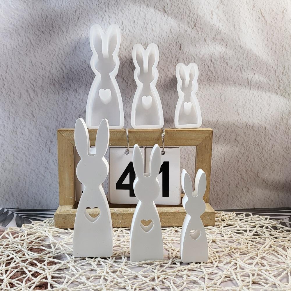 Velikonoční roztomilý králík silikonové formy Sádrové kadidlo namontované v autě Rozšiřující se sádrové dekorace Formy na aromaterapii svíčky pryskyřice