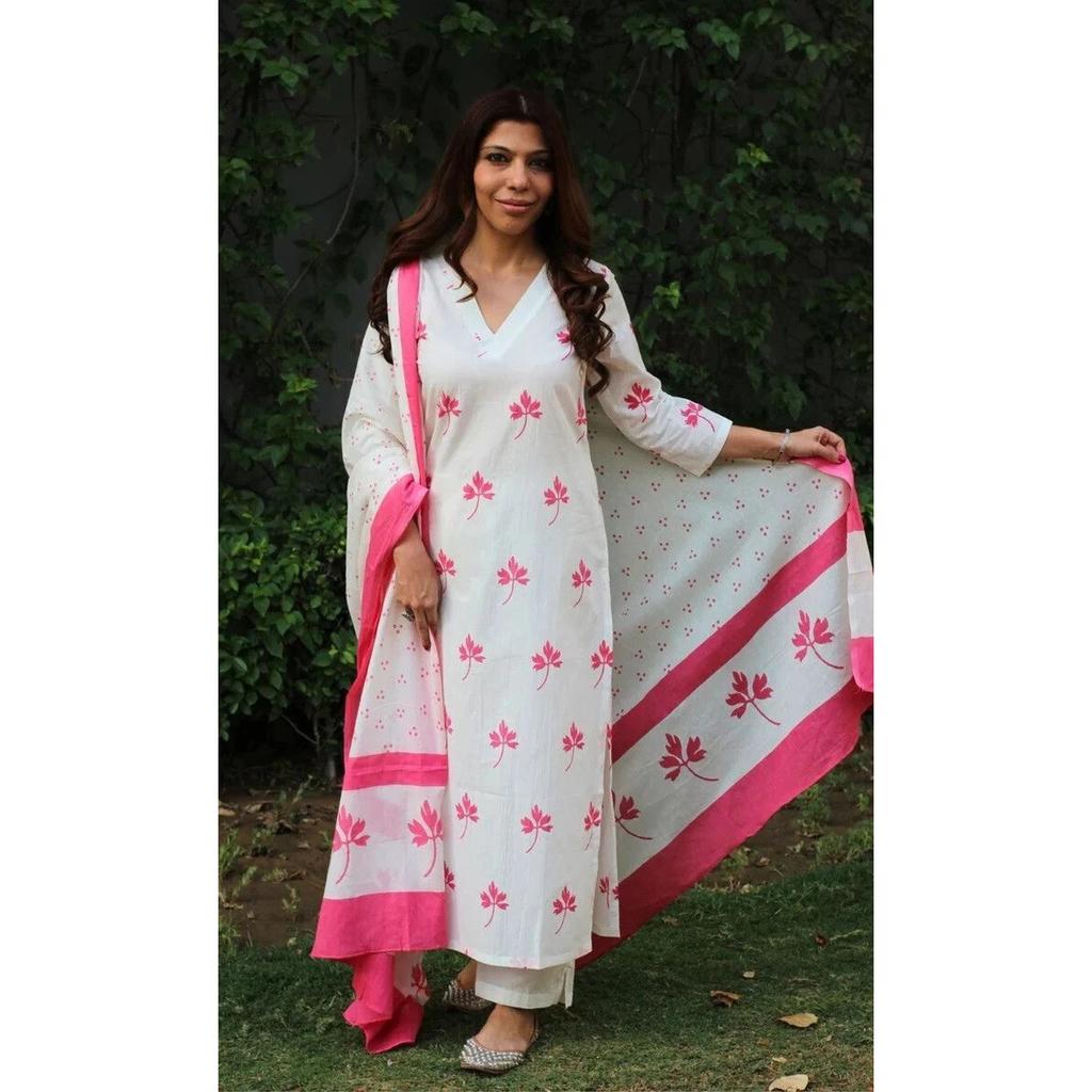Viscose Rayon Designer Kurti Pant Dupatta Set Bollywood Ethnic Tunic Kurta Set