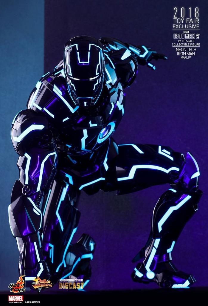 Movie Masterpiece DIECAST Iron Man 2 Iron Man Mark IV Neon Tech Version 1/6