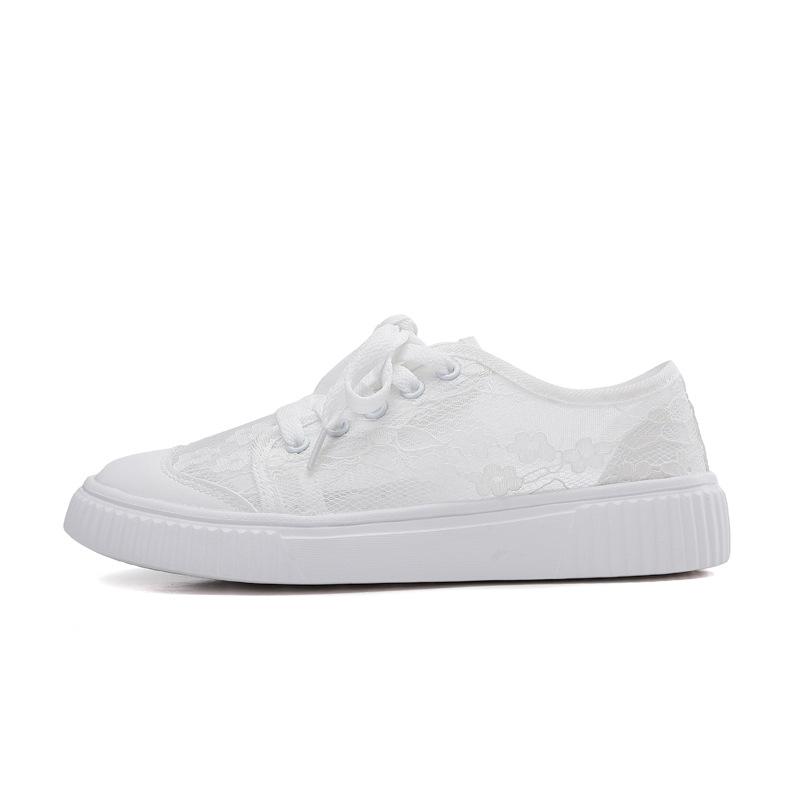 

Women s White Shoes Summer Hundreds of Breathable Single Shoes Hollow out Thin Section Sports Board Shoes 42