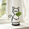Eco-friendly Pen Holder Cat Flower Pot Holder, Multifunctional Desktop Vase Organizer for Hydroponic Plant Small Plants, Minimalist Stand with