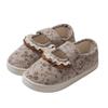 Cotton Boots Thin Shoes Retro Bow Pregnant Women Spring and Summer Comfortable Cotton Shoes Heel Bag Summer Lace Home