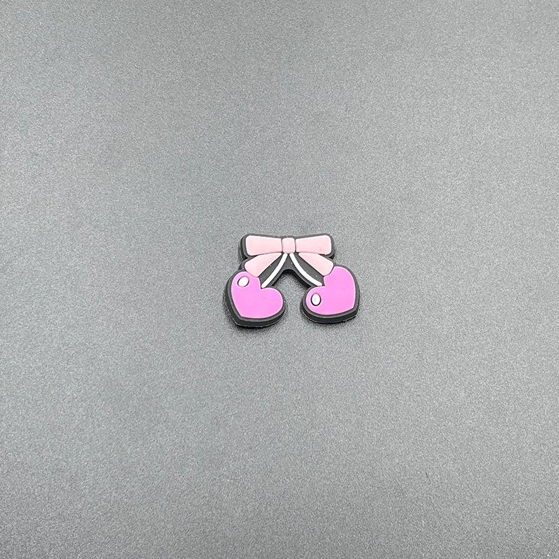 Cherry Hole Cartoon Shoe Buckles: Soft Rubber Red Fruit Series for Kids' DIY Garden Shoes