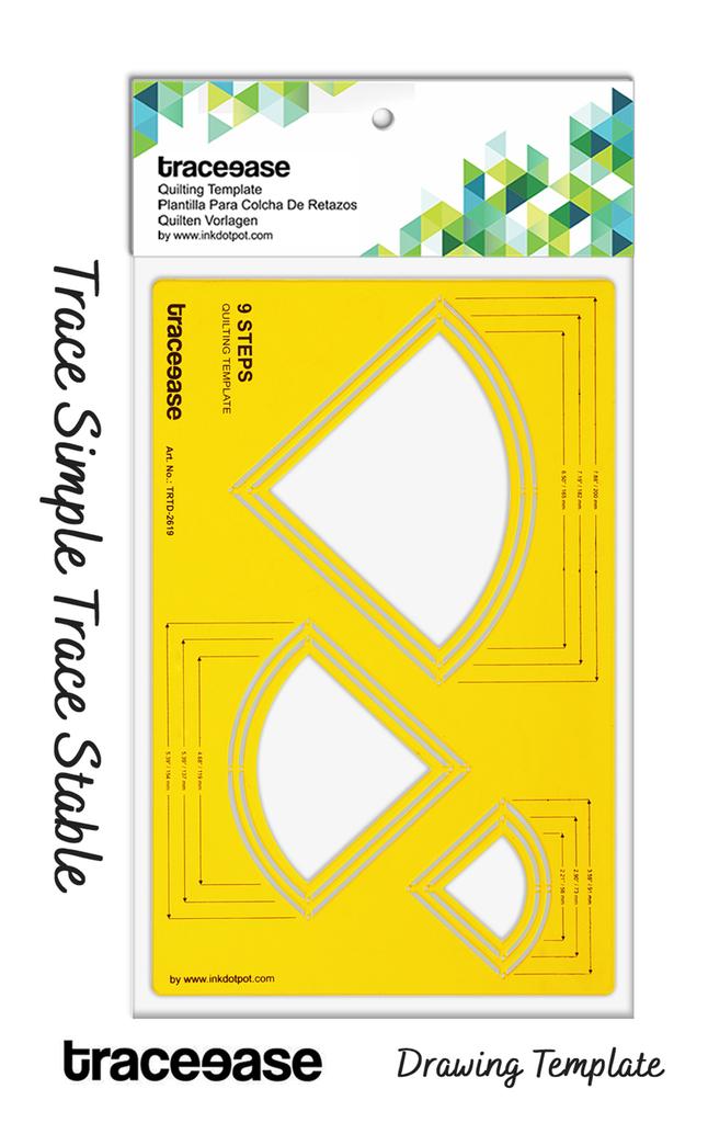 Traceease 3 Petal Designs Quilting Template Stencils DIY Quilt Sewing Machine Ruler Quilting Tools, 3 Different Sizes Each