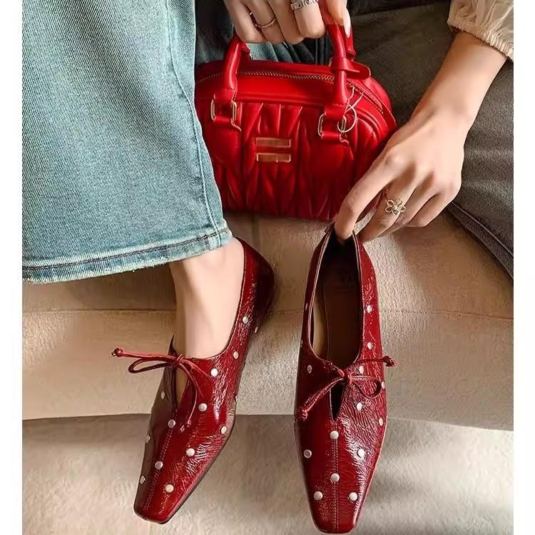Fashion 2025 New Spring Women Pumps Square Toe Chunky Heel Shoes Genuine Leather Shoes for Women Mules Ladies Shoes