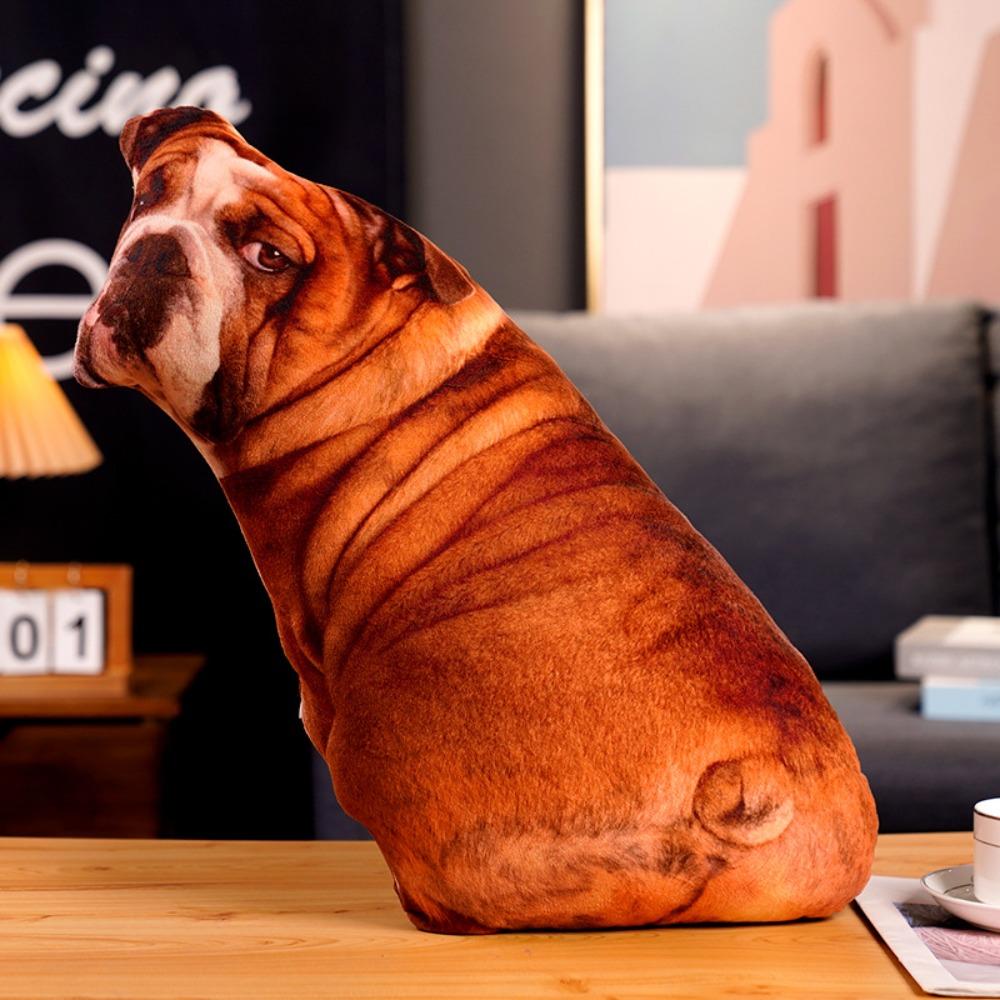 Shiba Inu Bulldog Dog Plush Toys 3D Simulation Dog Cushion Dog Stuffed Pillow Stuffed Animals Bulldog
