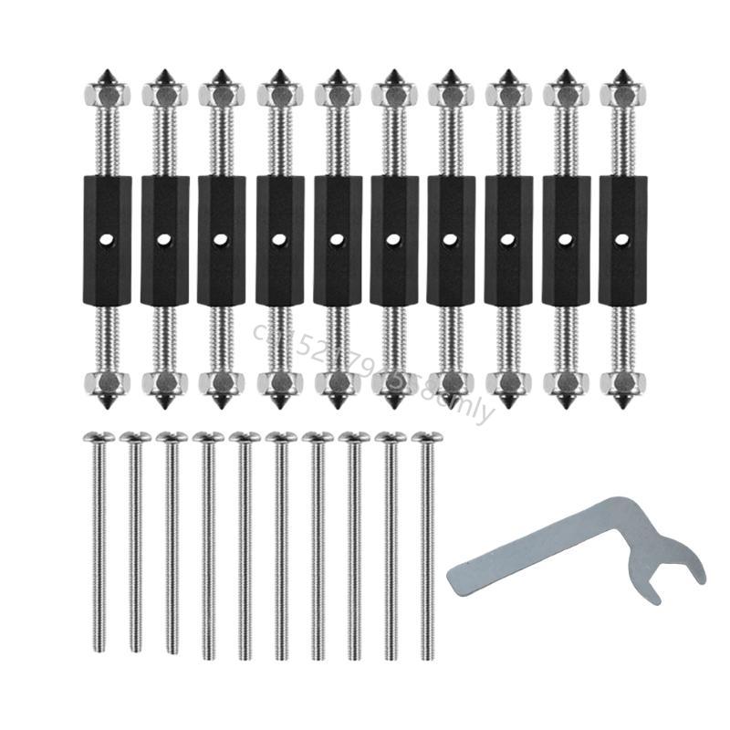 

10Pcs Wall Switches Socket Cassette Repairer Adjustable Cassette Screws Electrical Box Screws Support Rod with Wrench 6XDE