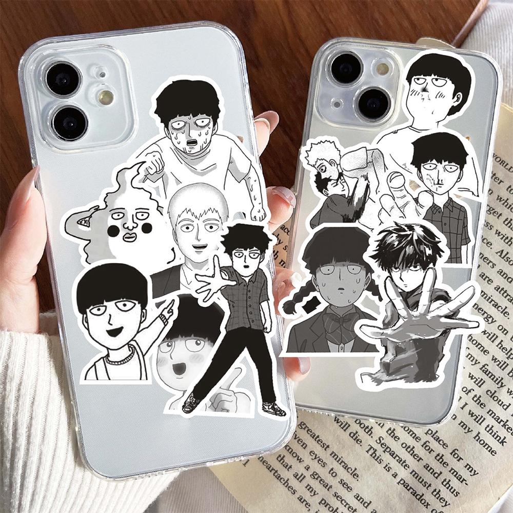 10/30/70pcs Mob Psycho 100 Black White Manga Stickers Cool Cartoon Anime Sticker Water Bottle Guitar Phone Bike Decals