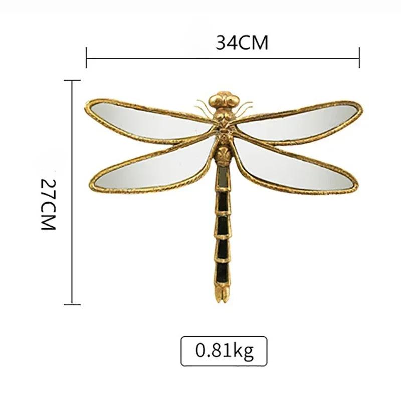 

Винтажное зеркало из смолы с бабочкой, зеркало на стену с подвеской в виде стрекозы, высококачественное декоративное зеркало для украшения дома, в стиле ретро