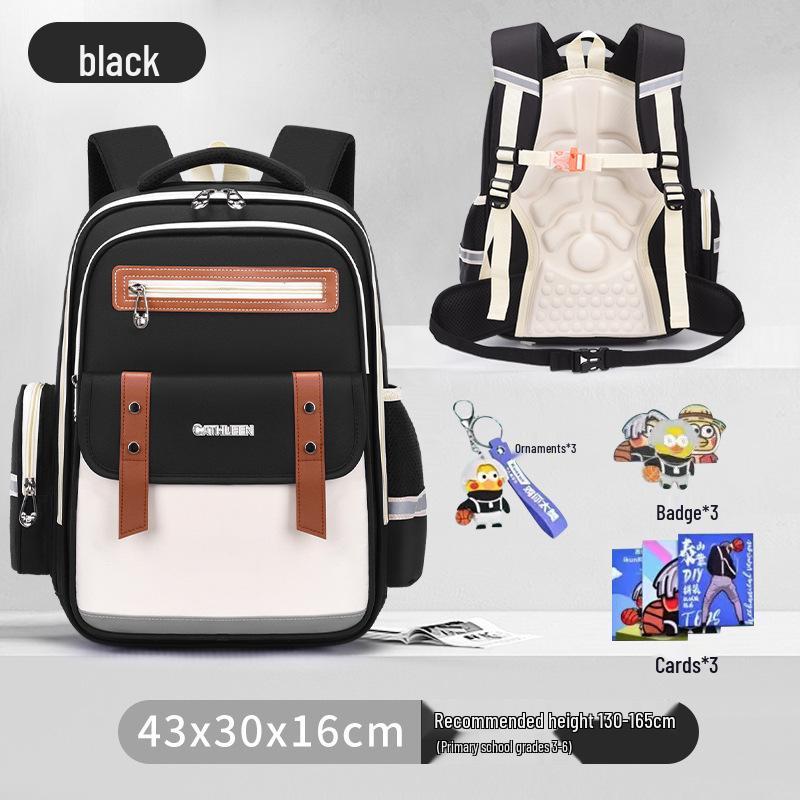 Capybara Oxford Spine-Support Backpack for Grades 1-6: Boys & Girls School Bag