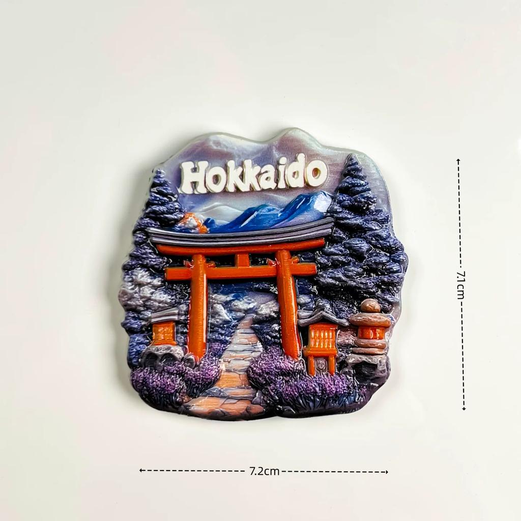 Japan Tokyo Tower Mount Fuji Hokkaido Resin Fridge Magnet Stickers Travel Souvenir Gift Landscape Refrigerator Magnet Home Kitchen Decor