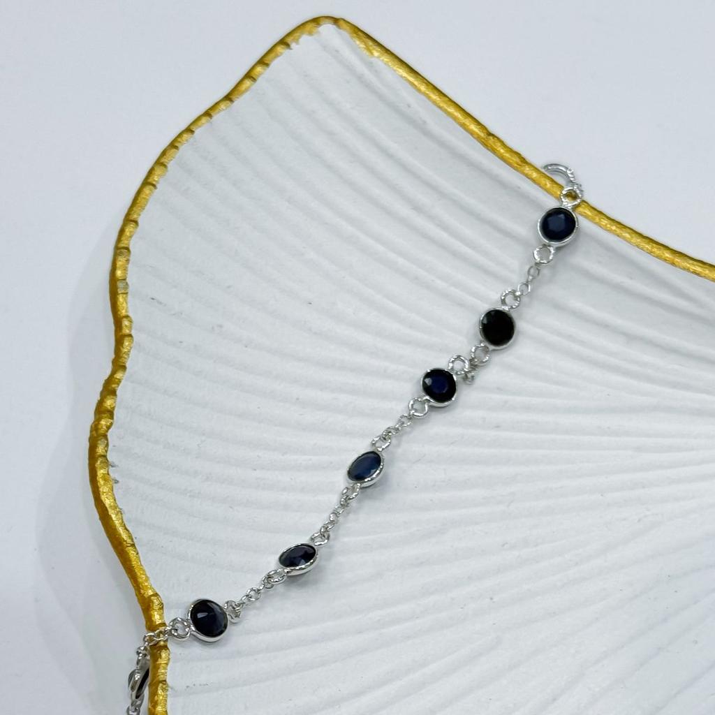 Silberarmband mit natürlichem Saphir 6,6 ct, Produktgewicht 3,94 g (2173397)