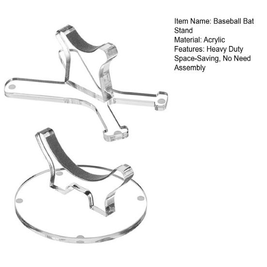 1 Set Acrylic Baseball Bat Stand Heavy Duty Space-Saving Transparent Softball Bat Holder Organizer Desk Storage Display Rack
