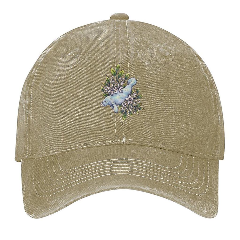 2026 Orange Blossom Manatee Ocean Tropical Art Baseball Cap Golf Wear Visor Mountaineering Sun Caps Designer Man Women's