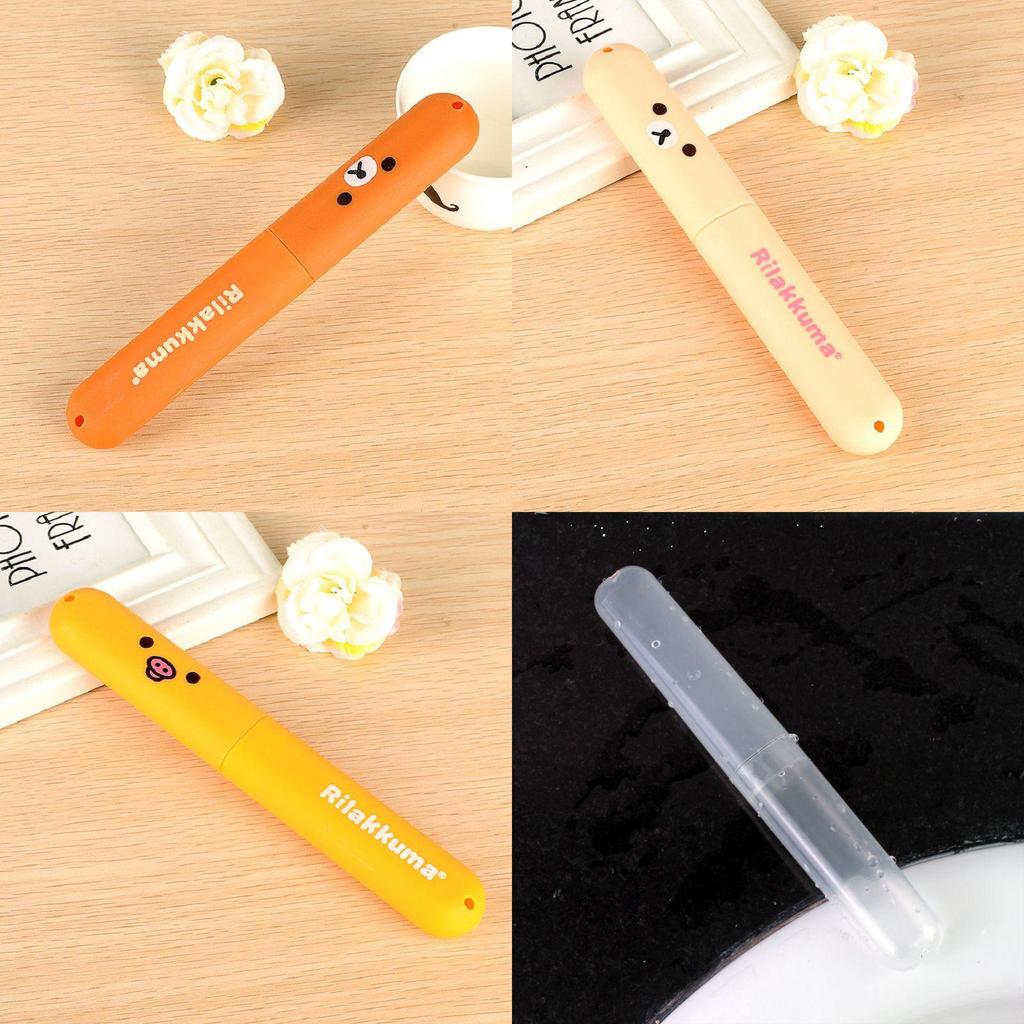 Colorful Portable Toothbrush Cover Holder With Cute Bear Design For Travel Protection