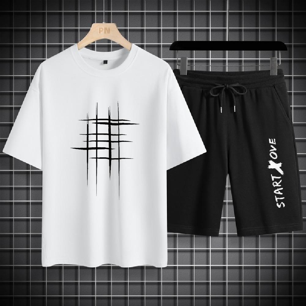 Men's Sets 2025 Summer Fashion Thin Short-Sleeved T Shirts + Shorts Set Men's Clothing Casual Quick Dry Jogging Suit Sportswear