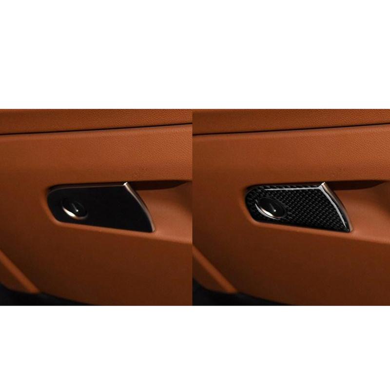 Carbon Fiber Car Accessories Glove Storage Handle Modified Interior Trim Cover Soft Sticker For Alfa Romeo Giulia 2017-
