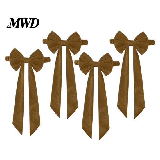 Birthday Party Chair Bows Burgundy Velvet Sashes with Elastic Straps, Reusable Bow Tie Wedding Reception Decor Back Cover, Decorative Ribbon