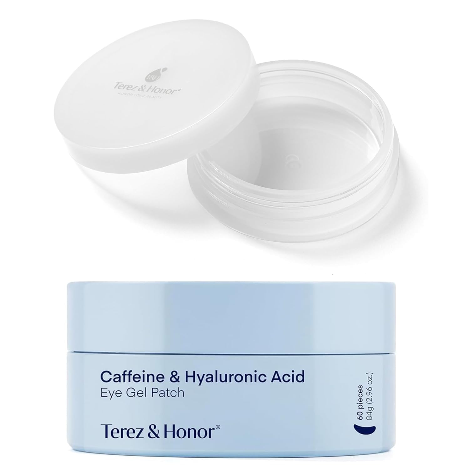 

Terez Honor 60 Кофеїнові Гелеві Патчі для Очей та Дорожні Патчі для Очей Гіалуронова Кислота для Очей Корейські 60 Штук та Контейнер, Патчі, Косметика, (30 пар) (синій