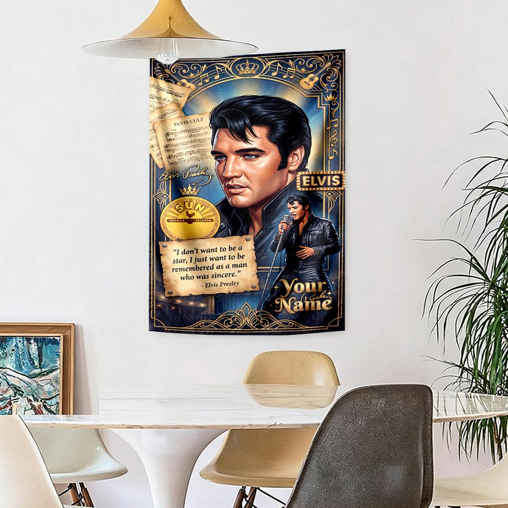 Elvis Presley Custom Wall Tapestry Foldable Wall Tapestry Non-Fading Color Great for Bedroom Wall All-Season Use Gifts For Family Or Friends
