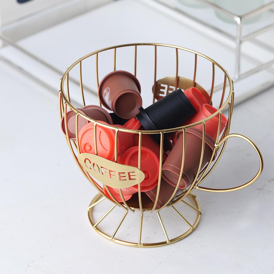 Nordic Iron Art Coffee Capsule and Snack Storage Basket