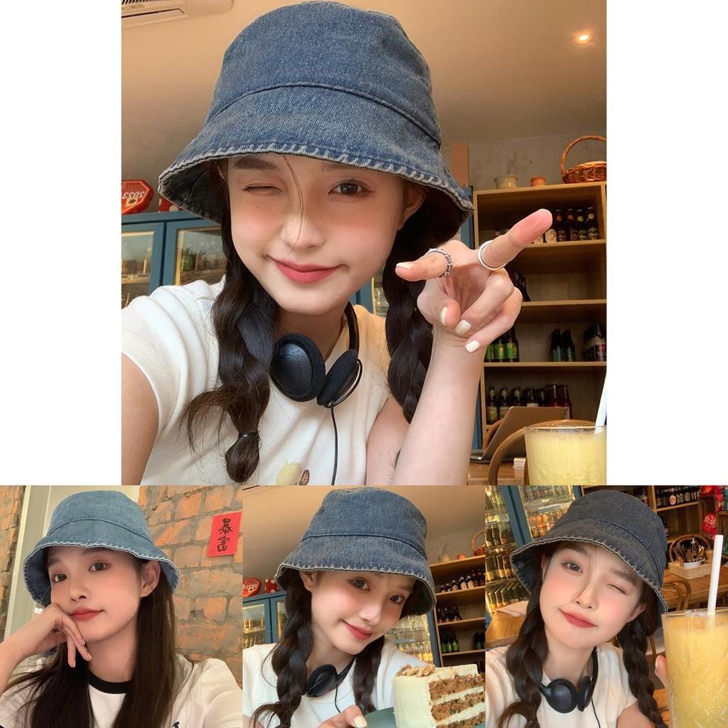 Stylish Denim Bucket Hat For Women Breathable Sun Protection Spring Summer Fashion