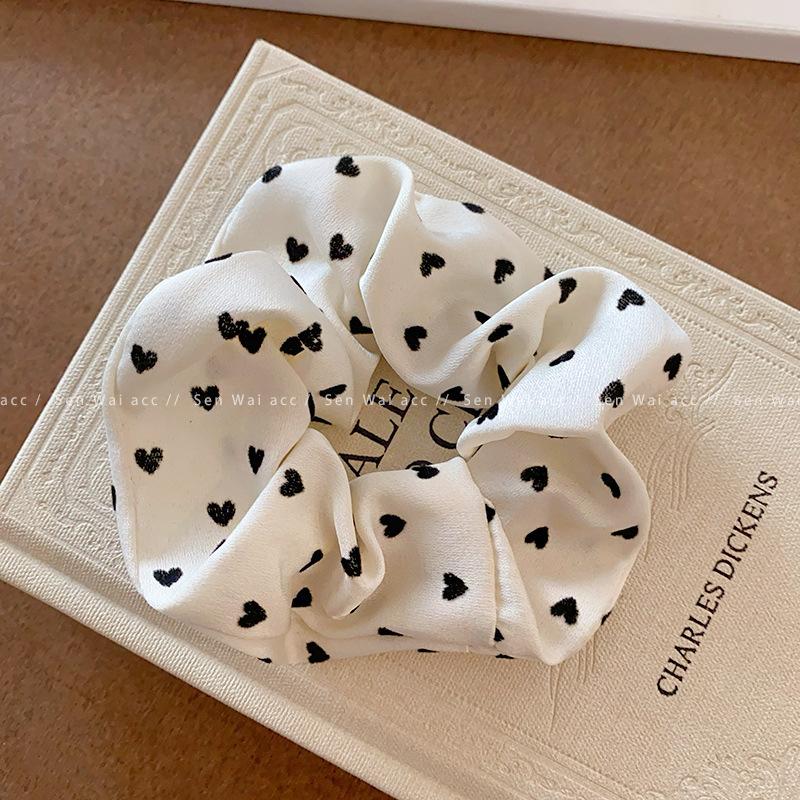 French Elegant Love Polka Dot Large Intestine Hair Band Women's Simple Ball Head Hair Tie Headband New Head