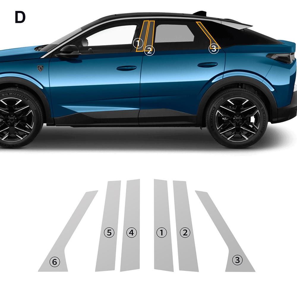 Dla PEUGEOT 3008 2024 2025 Samochodowe Reflektory Lusterka Wsteczne Słupki B C Folia Ochronna Przeciwzarysowaniom Przezroczysta Dymiona Naklejka TPU PPF