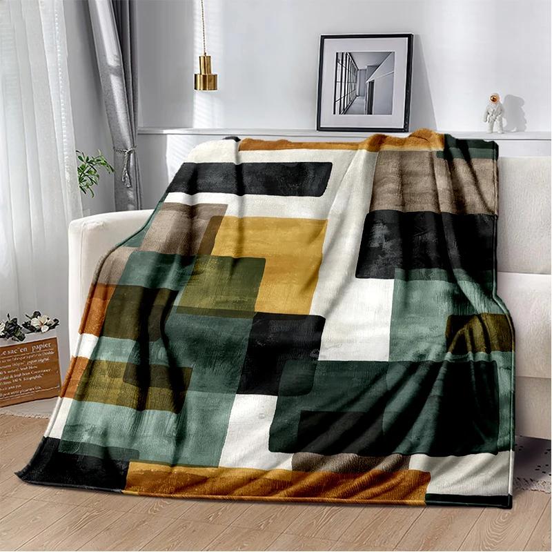 2025 New Style Bohemian Abstract Modern Art Geometry Blanket,Soft Throw Blanket for Home Bedroom Bed Sofa Travel Picnic Gift Kid