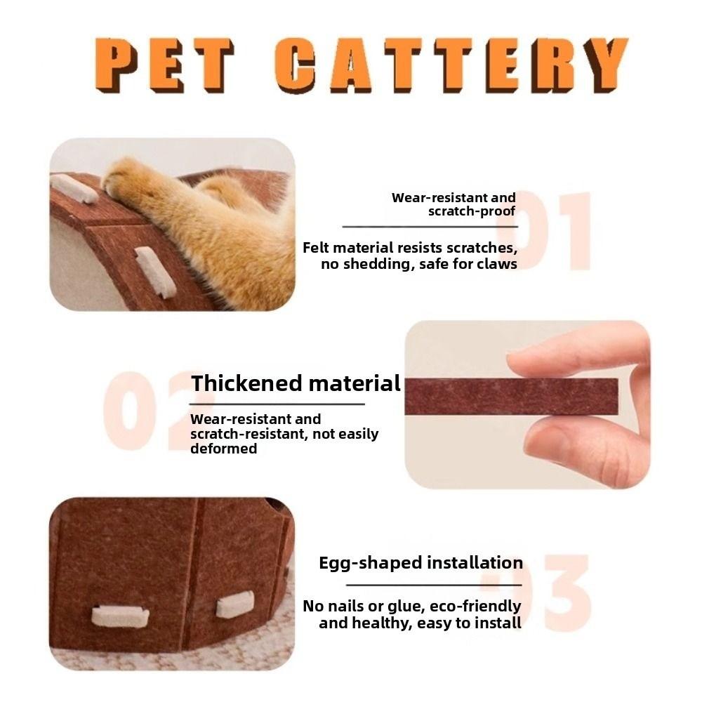 Triangular Cat Climbing Mat L Shape Felt Cat Nest Claw Sharpening Tools Pet Toy Bed  Kitten