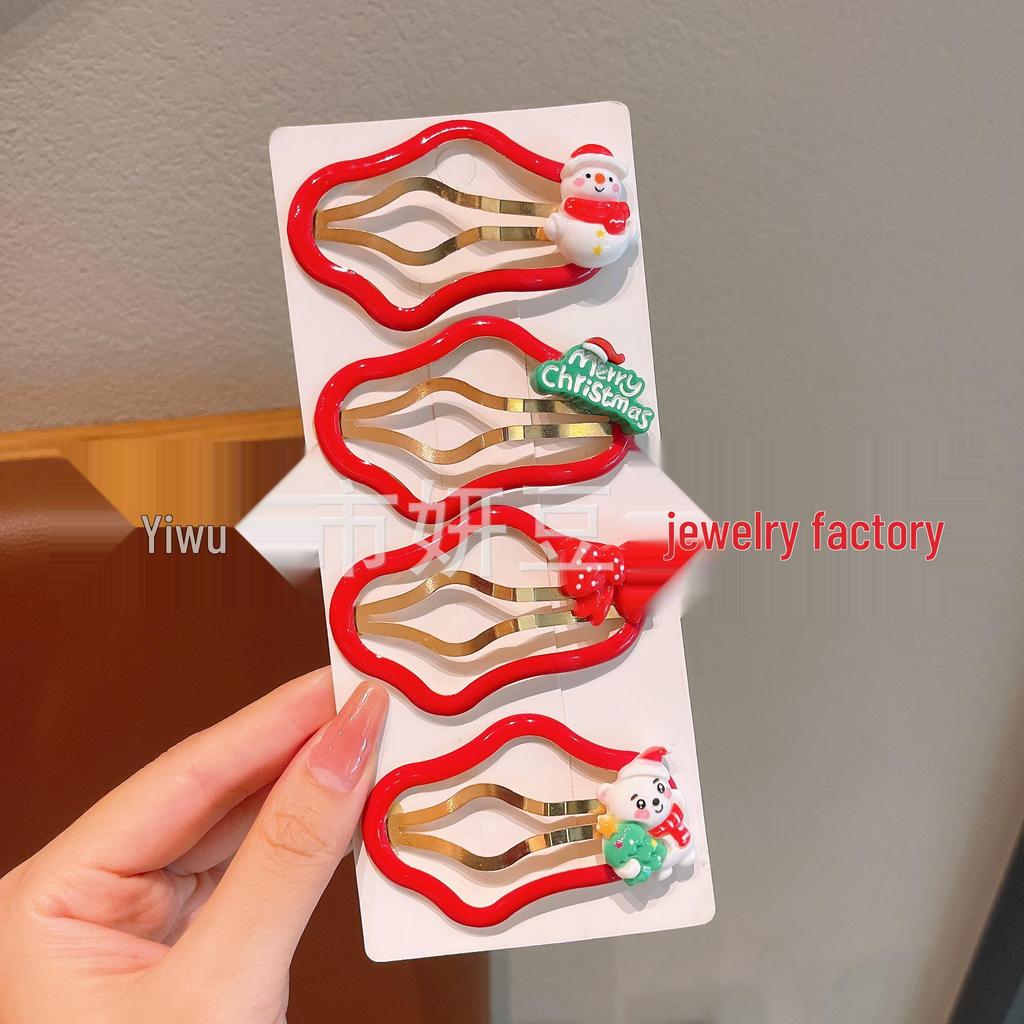 Jul Hårspännen Set: Söta tomte- och molnhårnålar för små flickor