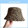 Leopard Pattern Reversible Fisherman Cap With Cotton Blend Material For Sun Shield And Casual Wear
