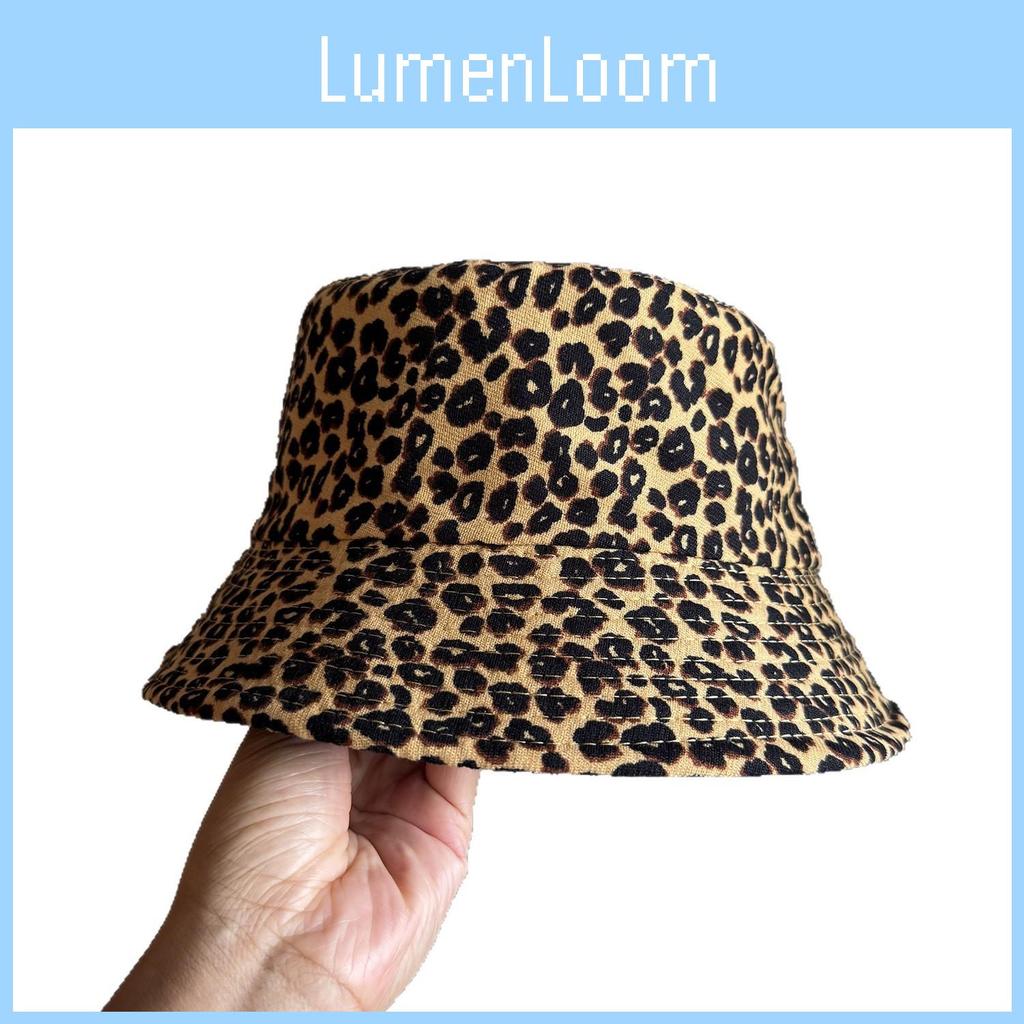 Leopard Pattern Reversible Fisherman Cap With Cotton Blend Material For Sun Shield And Casual Wear