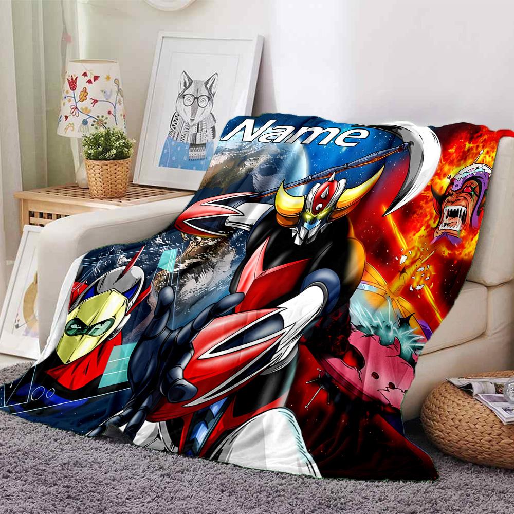 Customiz Name Personality UFO Robo Grendizer Blanket Soft &Warm Sofa Office Bed Travel Lunch Break Blanket, Gift Suitable All Seasons