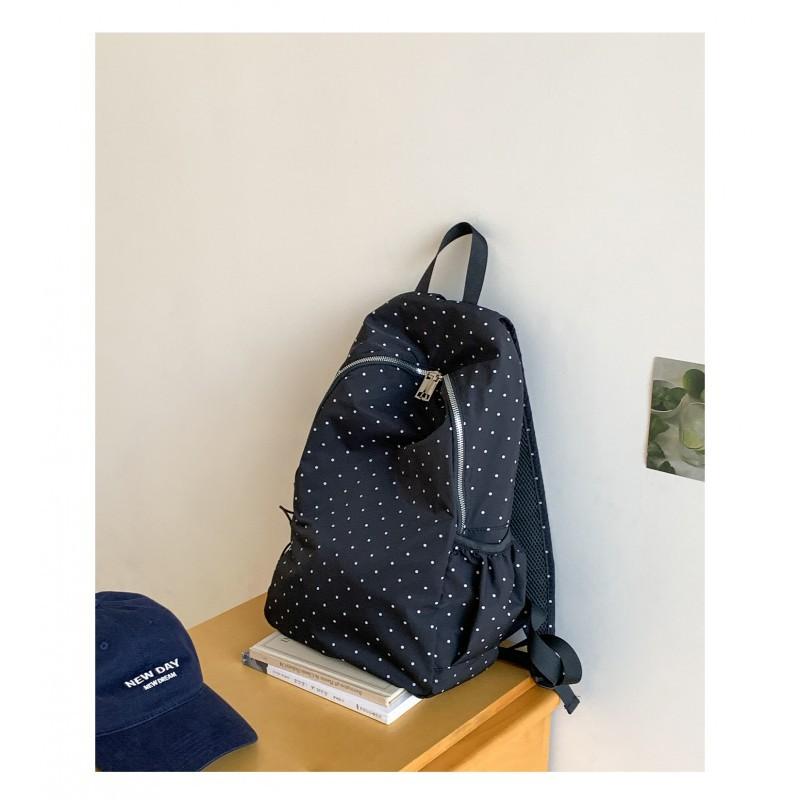 2026 Neuer Koreanischer Stil Preppy All-Match Gepunkteter Rucksack Einfache Schülertasche Leichte Nylon