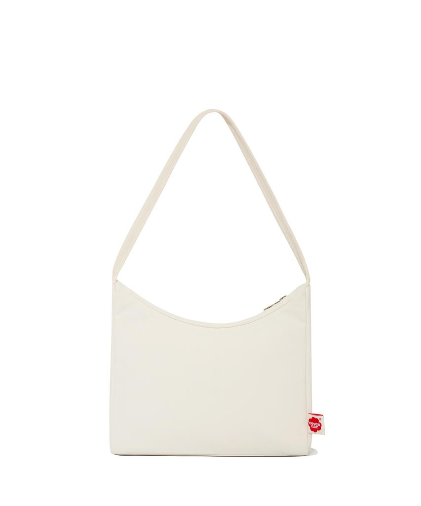 Covernat Woman Clover Heart Nylon Hobo Bag Ivory