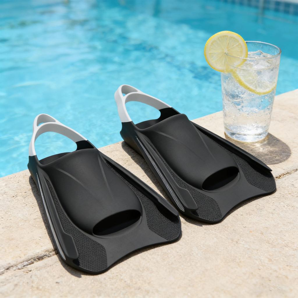 Adjustable Swim Fins for Swimming Training Short Blade Design Comfortable Foot Pocket Suitable for Adults and Youth