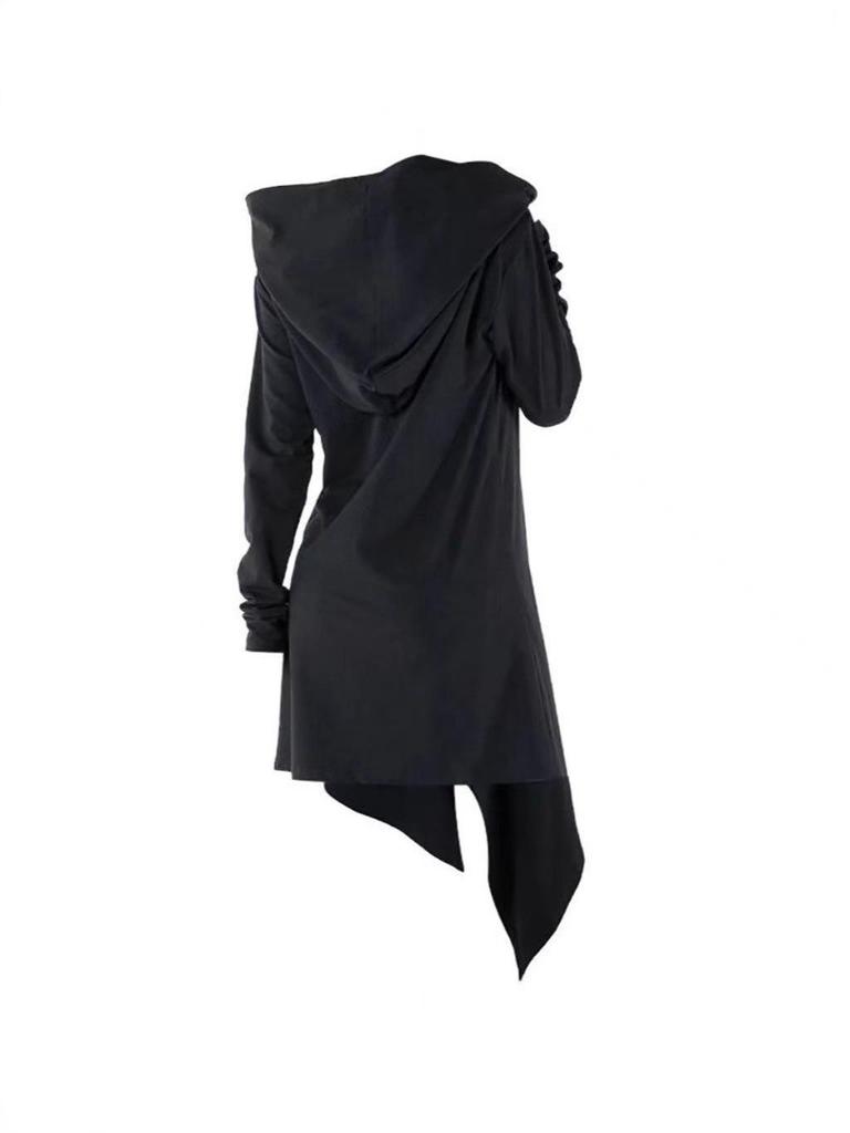 Available Gothic Medieval Court Evening Dress - Retro, Hooded, Zipper with Waist-Cinching, European and American Style.