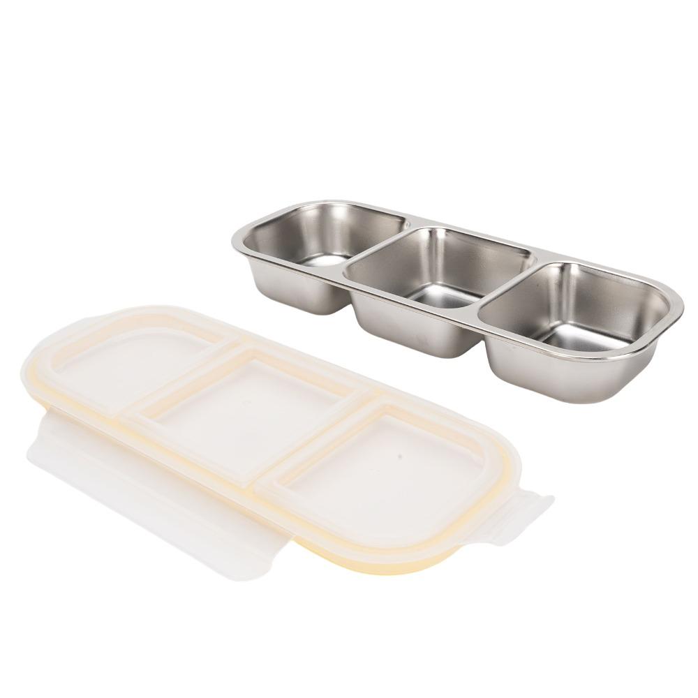 Wet Dry Meal Prep Container Leakproof Food Storage 304 Stainless Steel Lunch Box Travel Meal