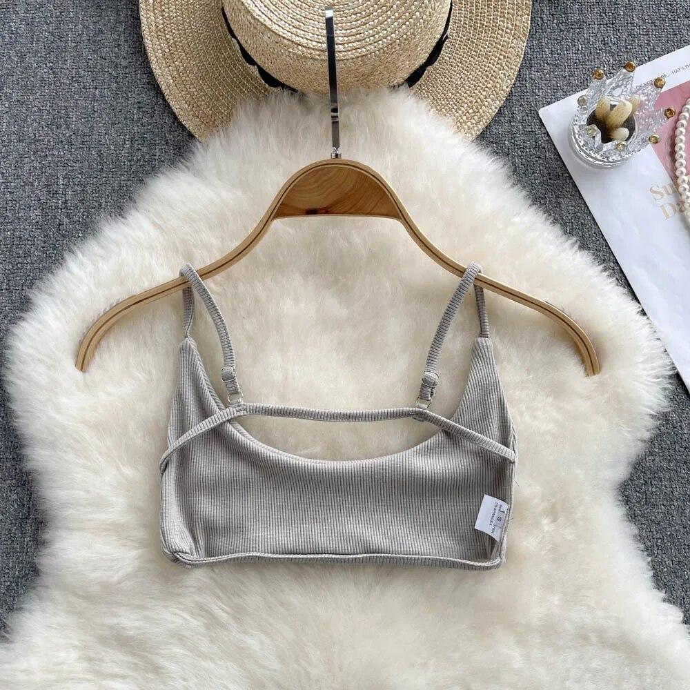 Sommer Backless Sexy Leibchen Frauen Strap Schlank Strand Top 2024 Ärmelloses Streetwear Koreanische Strap Sinnliche Tank Top