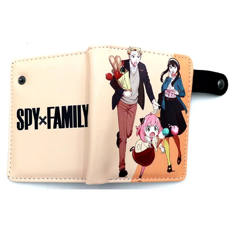 Anime Loid Anya Forger Yor PU Short Folding Wallet Coin Purse with Interior Zipper Pocket